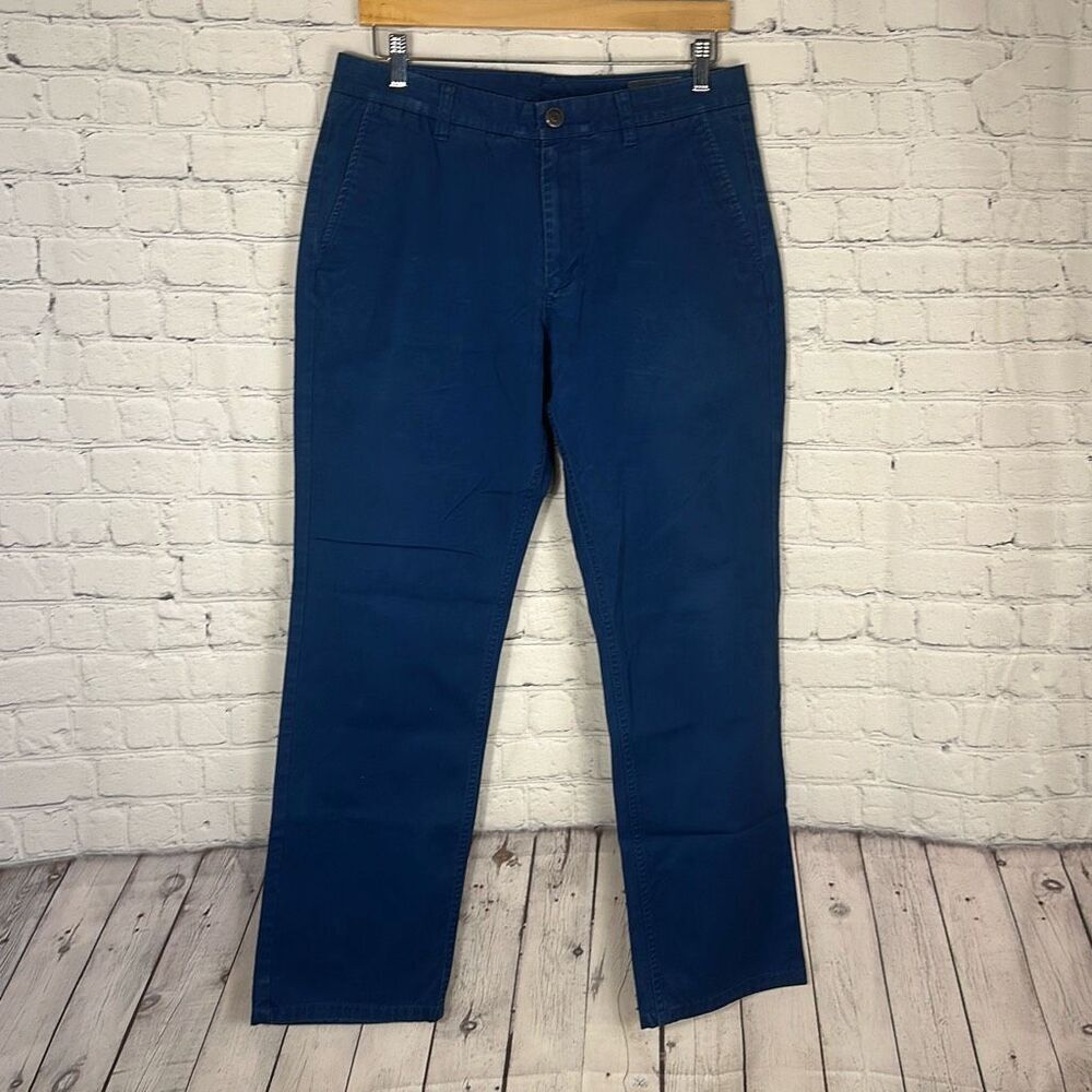 Bonobos Mens Khaki Straight Leg Shop Washed Chino Pants  W32 x L30 Blue‎